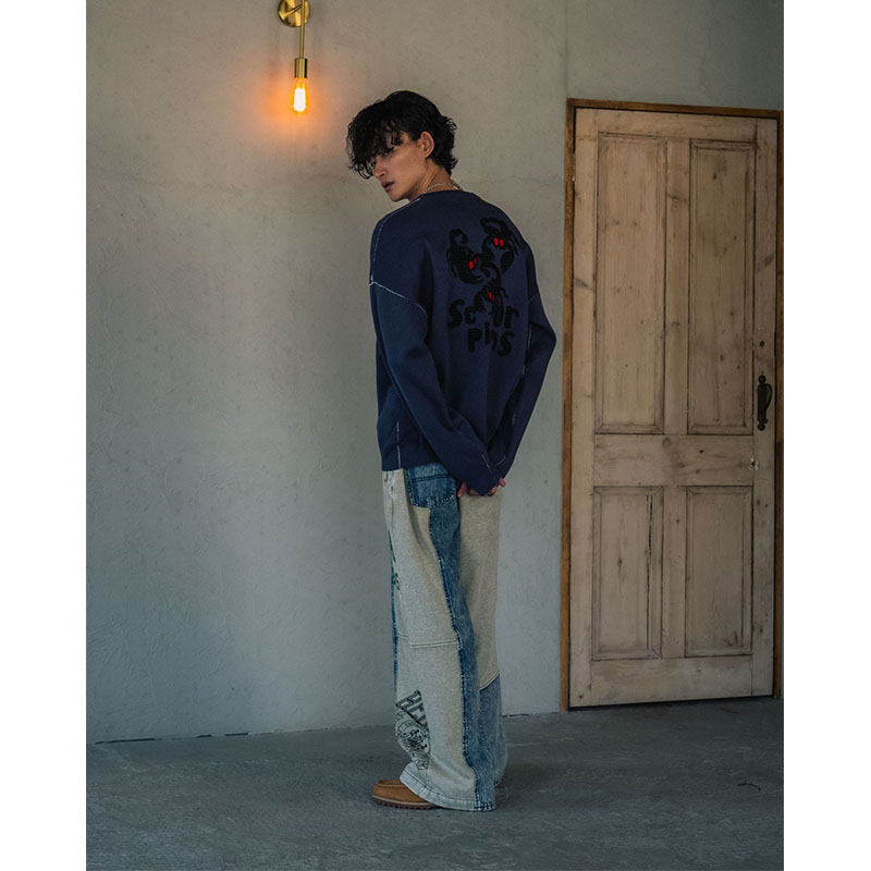 SWEAT DOCKING DENIM PANTS -3.COLOR-