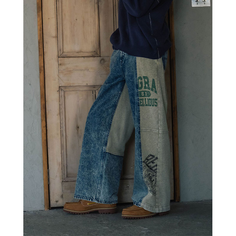 SWEAT DOCKING DENIM PANTS -3.COLOR-