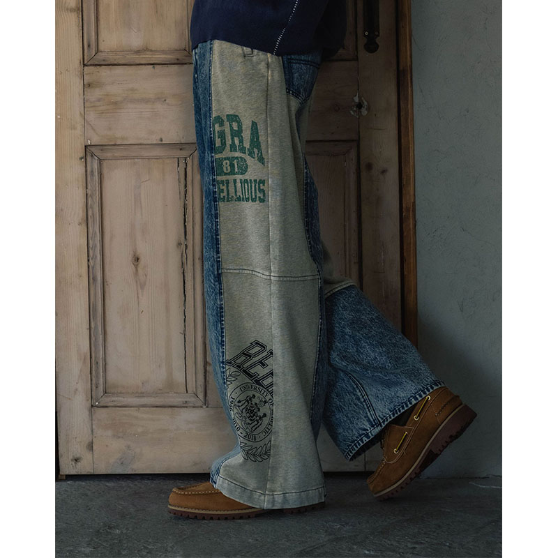 SWEAT DOCKING DENIM PANTS -3.COLOR-