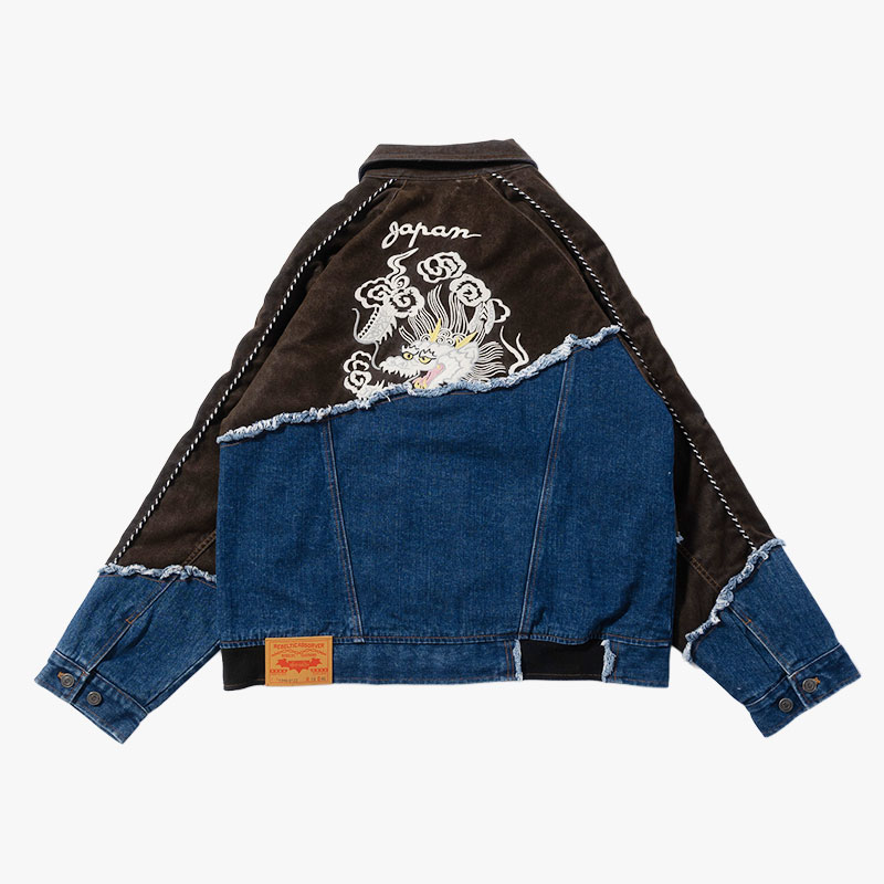 DENIM DOCKING VELVETEEN SOUVENIR JACKET -2.COLOR-