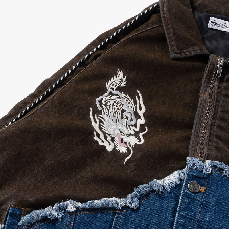 DENIM DOCKING VELVETEEN SOUVENIR JACKET -2.COLOR-