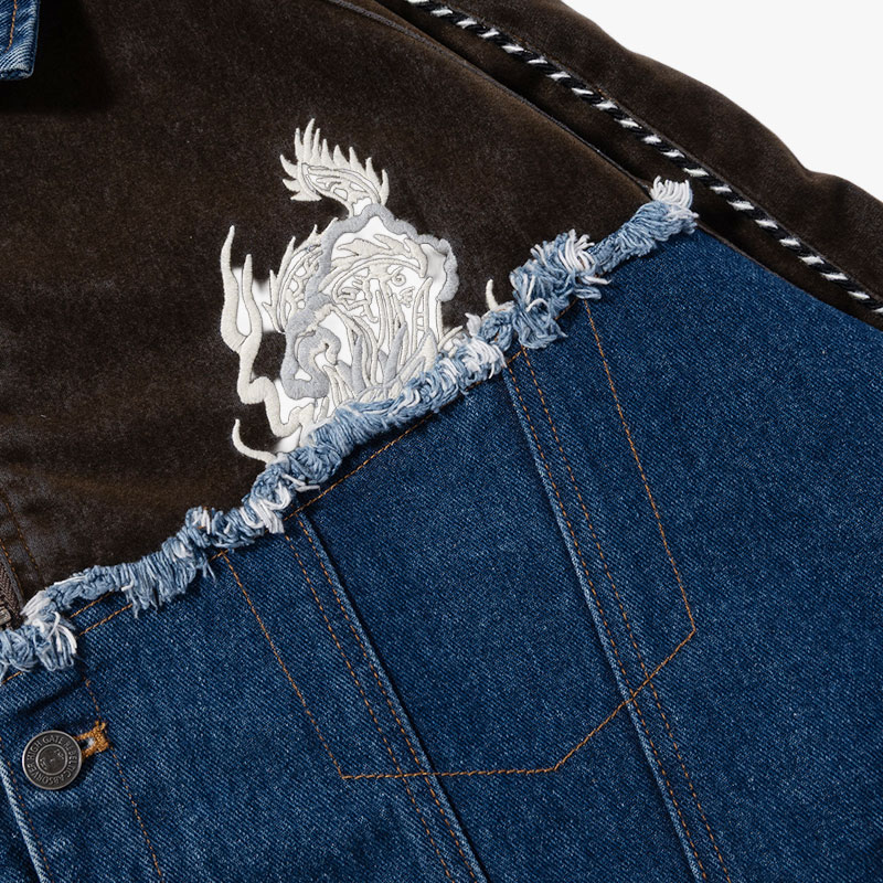 DENIM DOCKING VELVETEEN SOUVENIR JACKET -2.COLOR-
