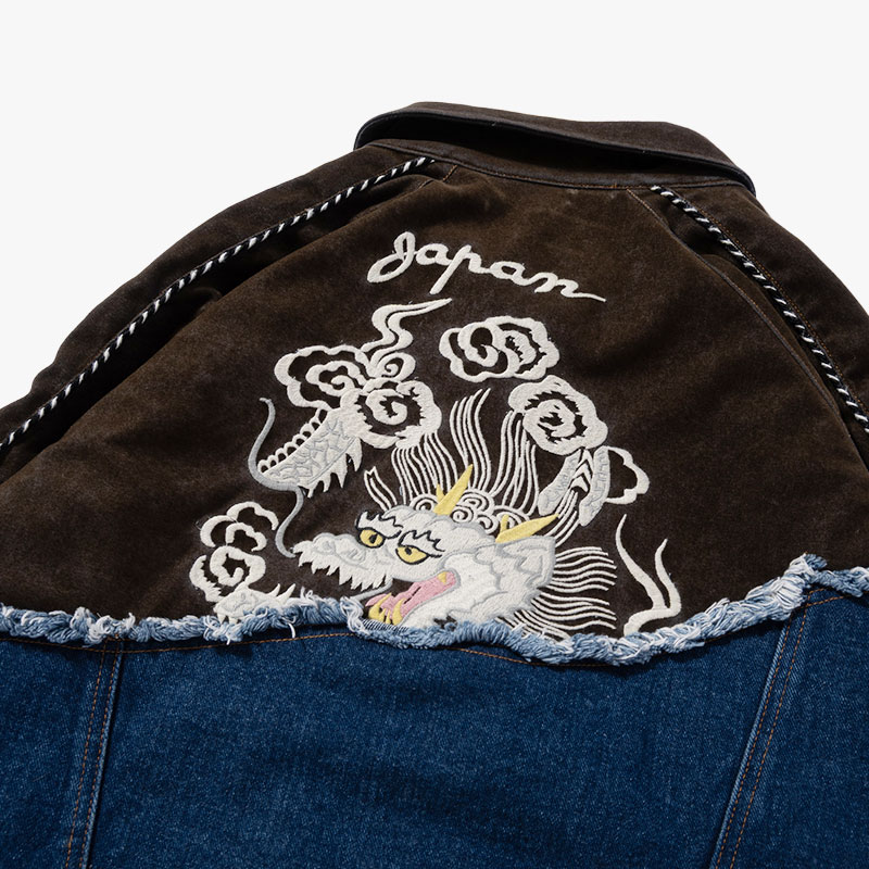 DENIM DOCKING VELVETEEN SOUVENIR JACKET -2.COLOR-