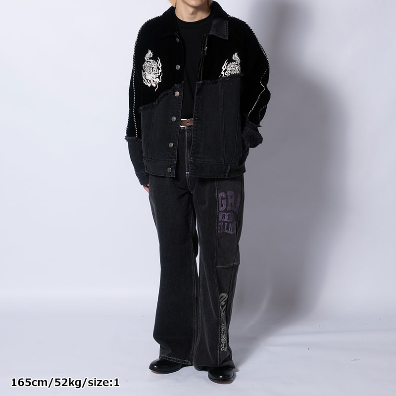 DENIM DOCKING VELVETEEN SOUVENIR JACKET -2.COLOR-