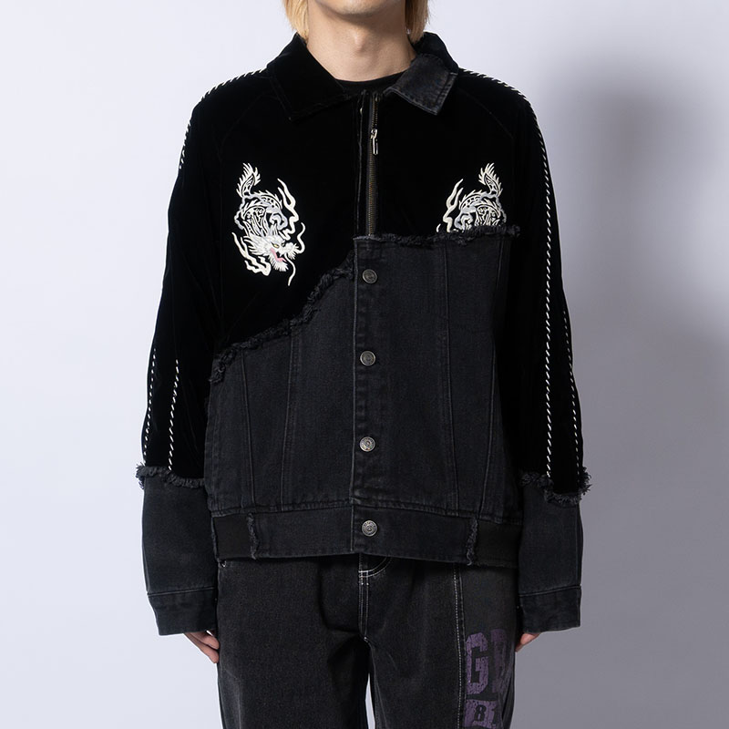 DENIM DOCKING VELVETEEN SOUVENIR JACKET -2.COLOR-
