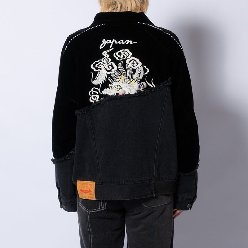 DENIM DOCKING VELVETEEN SOUVENIR JACKET -2.COLOR-