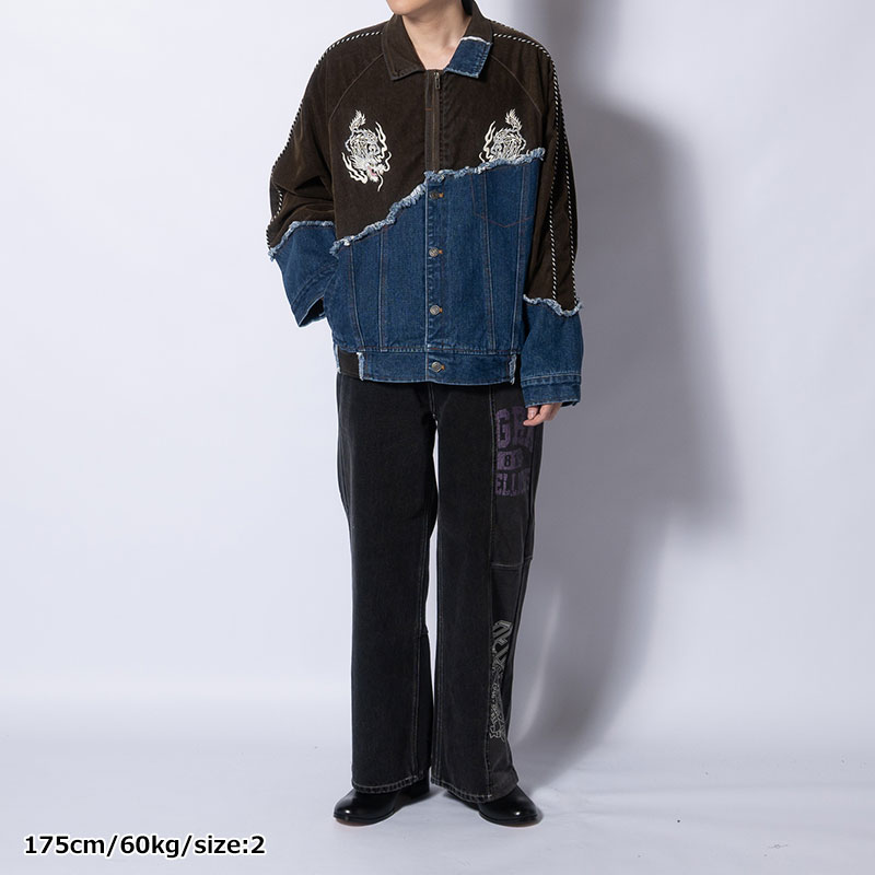 DENIM DOCKING VELVETEEN SOUVENIR JACKET -2.COLOR-