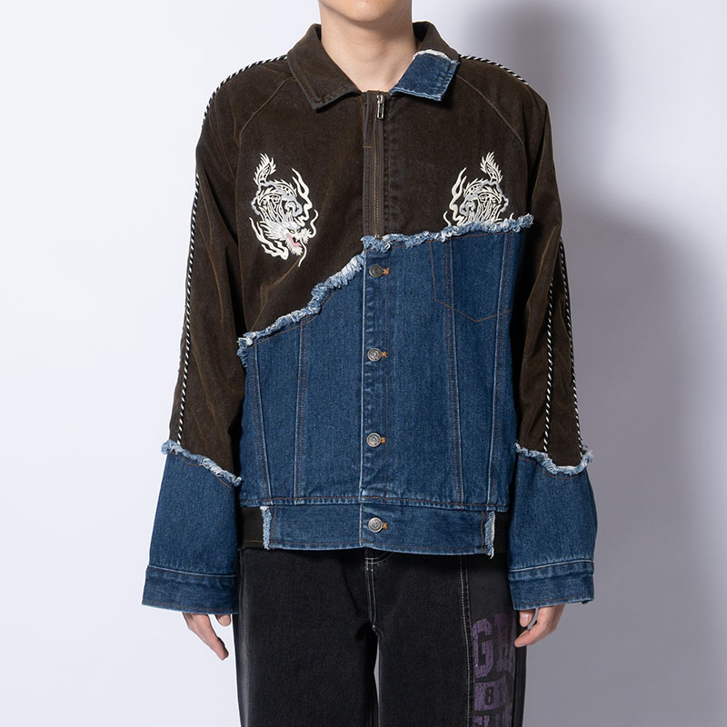DENIM DOCKING VELVETEEN SOUVENIR JACKET -2.COLOR-