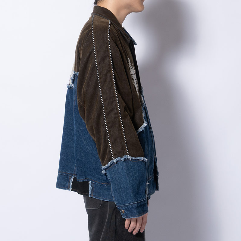 DENIM DOCKING VELVETEEN SOUVENIR JACKET -2.COLOR-