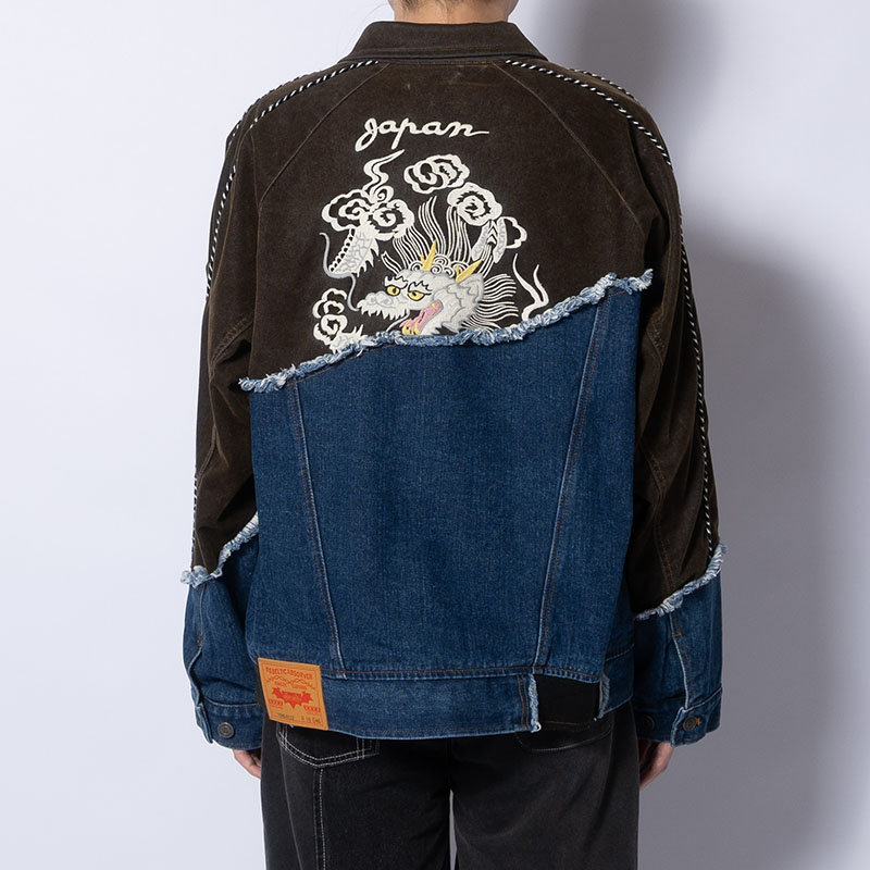 DENIM DOCKING VELVETEEN SOUVENIR JACKET -2.COLOR-
