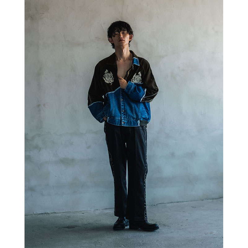 DENIM DOCKING VELVETEEN SOUVENIR JACKET -2.COLOR-