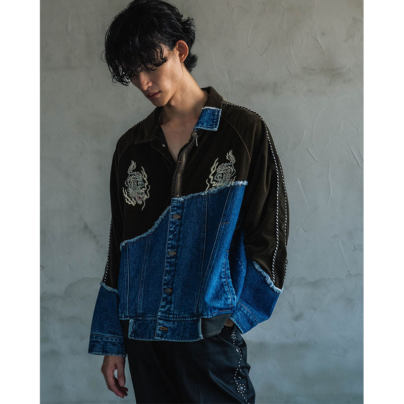 DENIM DOCKING VELVETEEN SOUVENIR JACKET -2.COLOR-