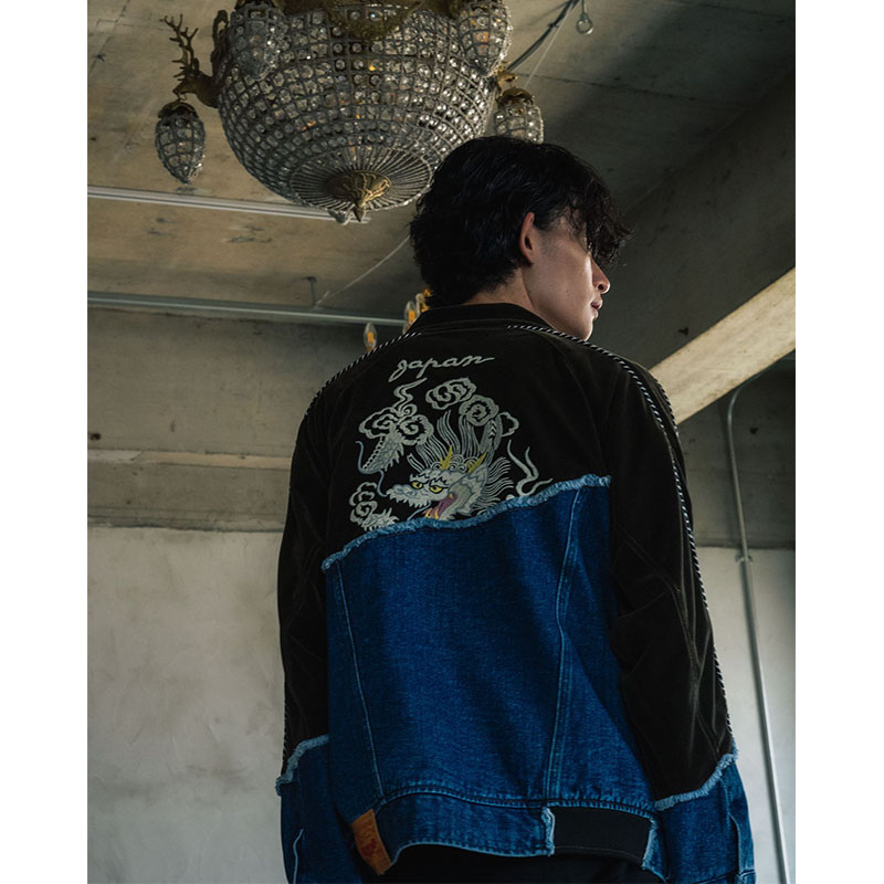 DENIM DOCKING VELVETEEN SOUVENIR JACKET -2.COLOR-