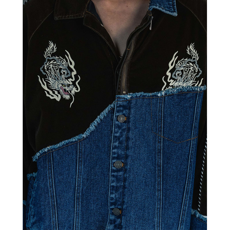 DENIM DOCKING VELVETEEN SOUVENIR JACKET -2.COLOR-