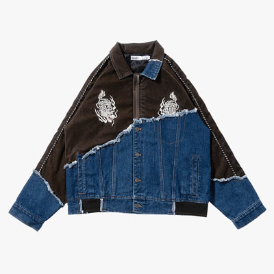 DENIM DOCKING VELVETEEN SOUVENIR JACKET -2.COLOR-