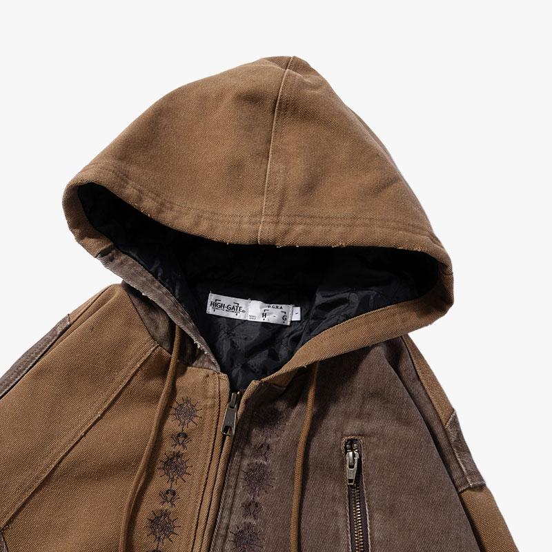 PATCHWORK DUCK HOODIE -2.COLOR-