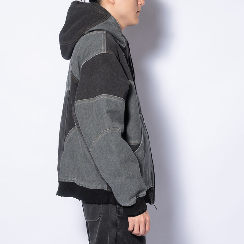 PATCHWORK DUCK HOODIE -2.COLOR-