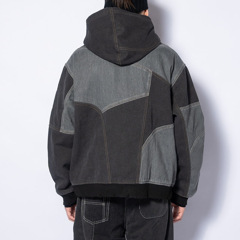 PATCHWORK DUCK HOODIE -2.COLOR-