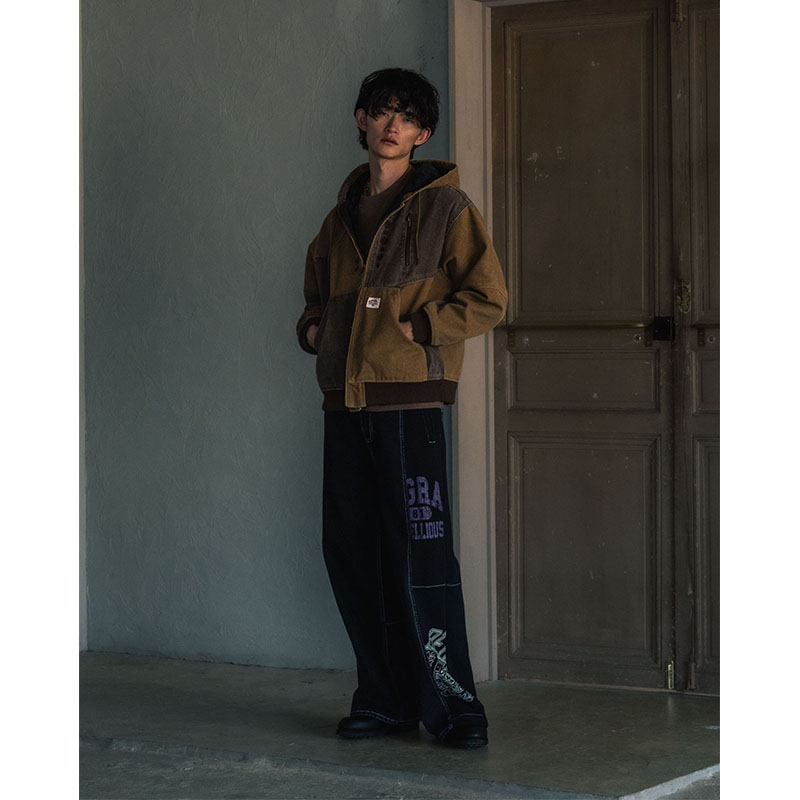 PATCHWORK DUCK HOODIE -2.COLOR-