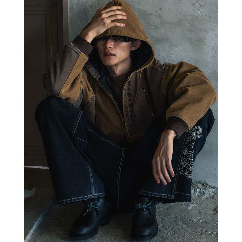 PATCHWORK DUCK HOODIE -2.COLOR-