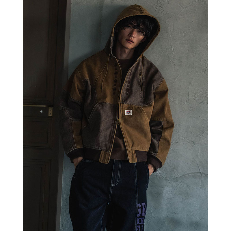 PATCHWORK DUCK HOODIE -2.COLOR-