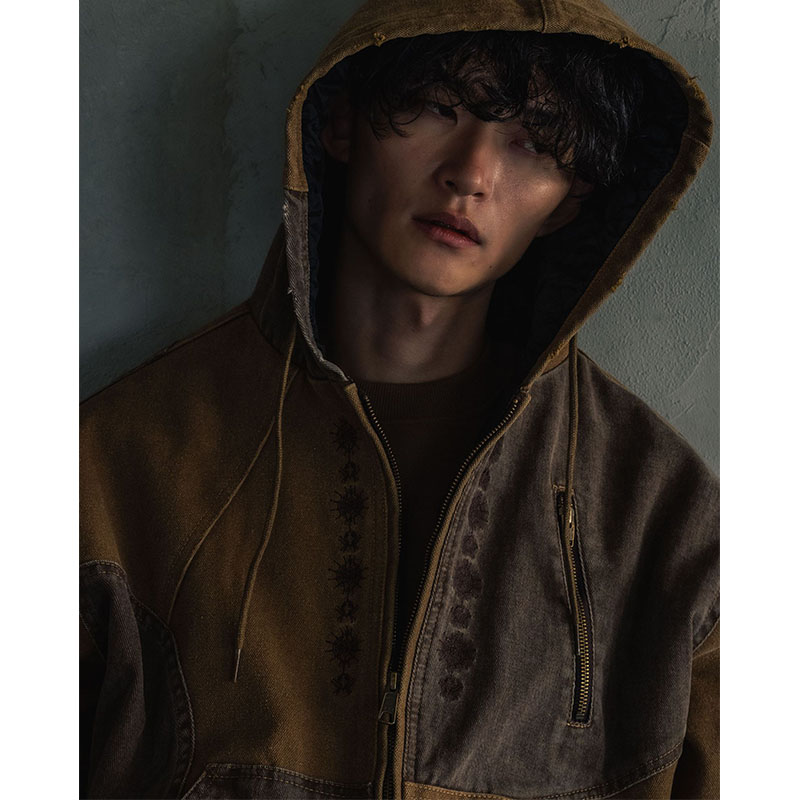 PATCHWORK DUCK HOODIE -2.COLOR-