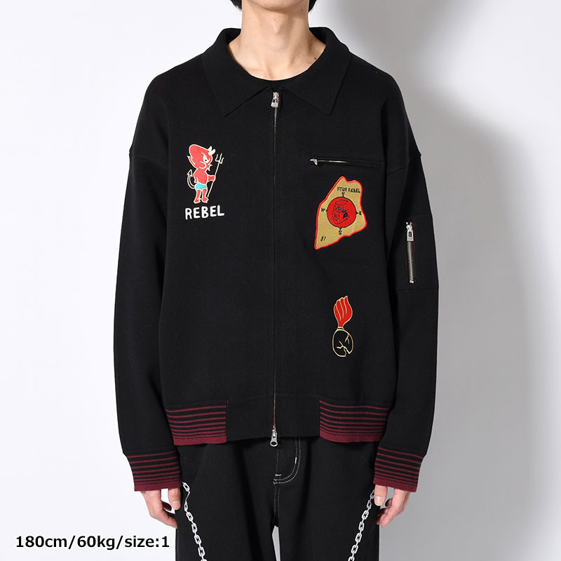 SOUVENIR DEVIL ZIP KNIT -3.COLOR-