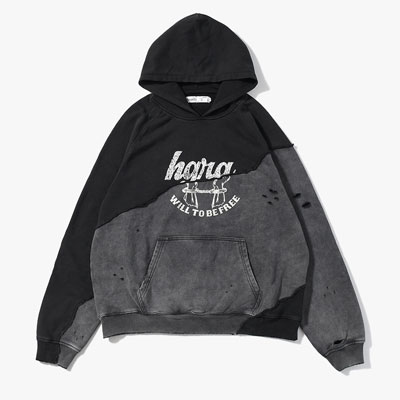 DISTORTED DOCKING HOODIE -2.COLOR-