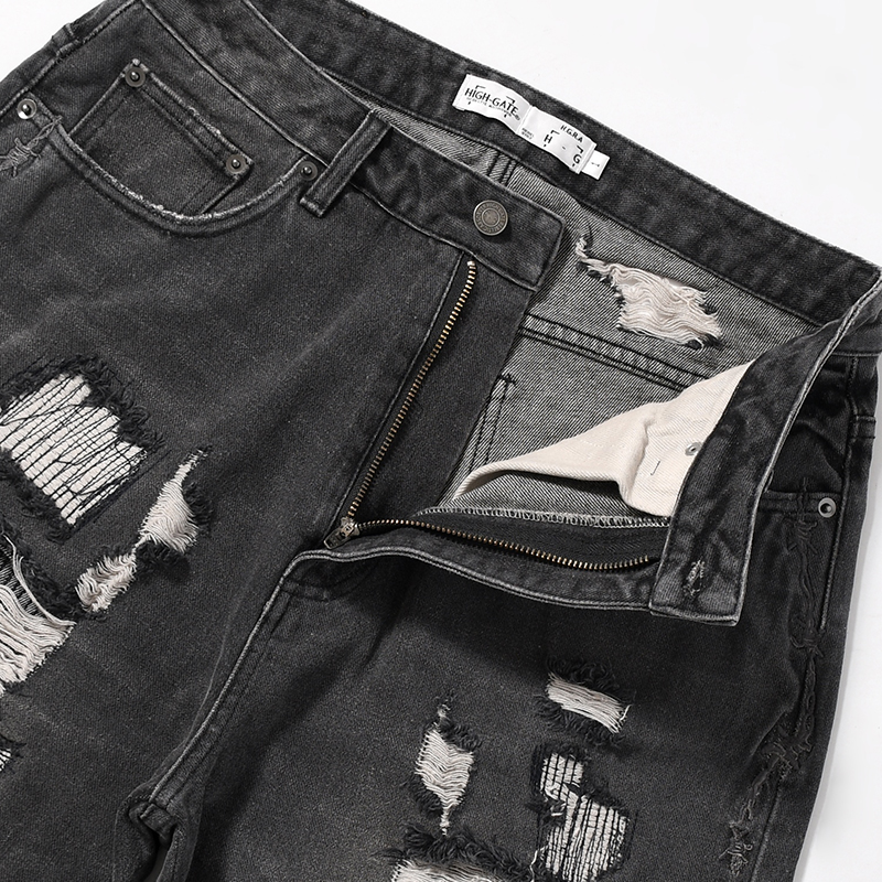 BARBED WIRE DAMAGE DENIM PANTS -2.COLOR-