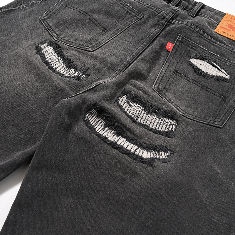 BARBED WIRE DAMAGE DENIM PANTS -2.COLOR-