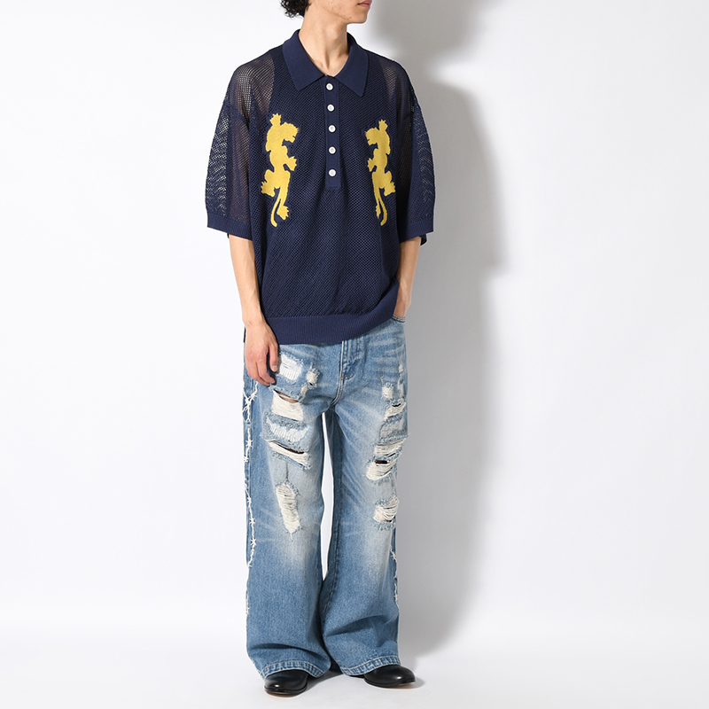 PANTHER MESH KNIT POLO -3.COLOR-