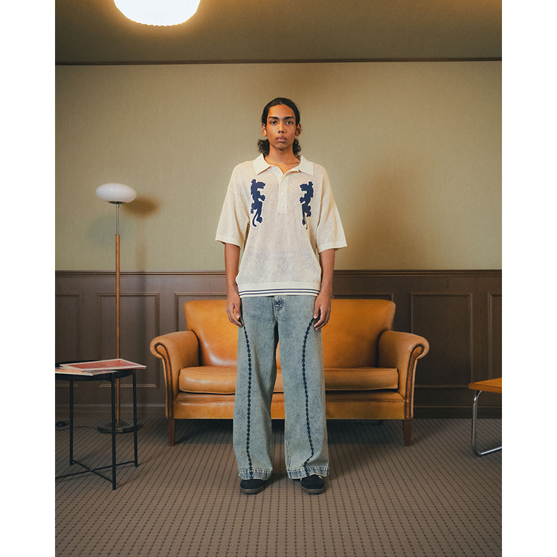 PANTHER MESH KNIT POLO -3.COLOR-