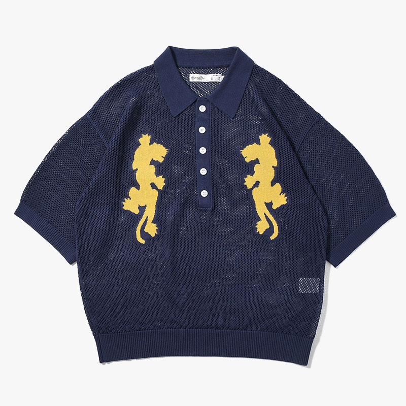 PANTHER MESH KNIT POLO -3.COLOR-(NAVY)