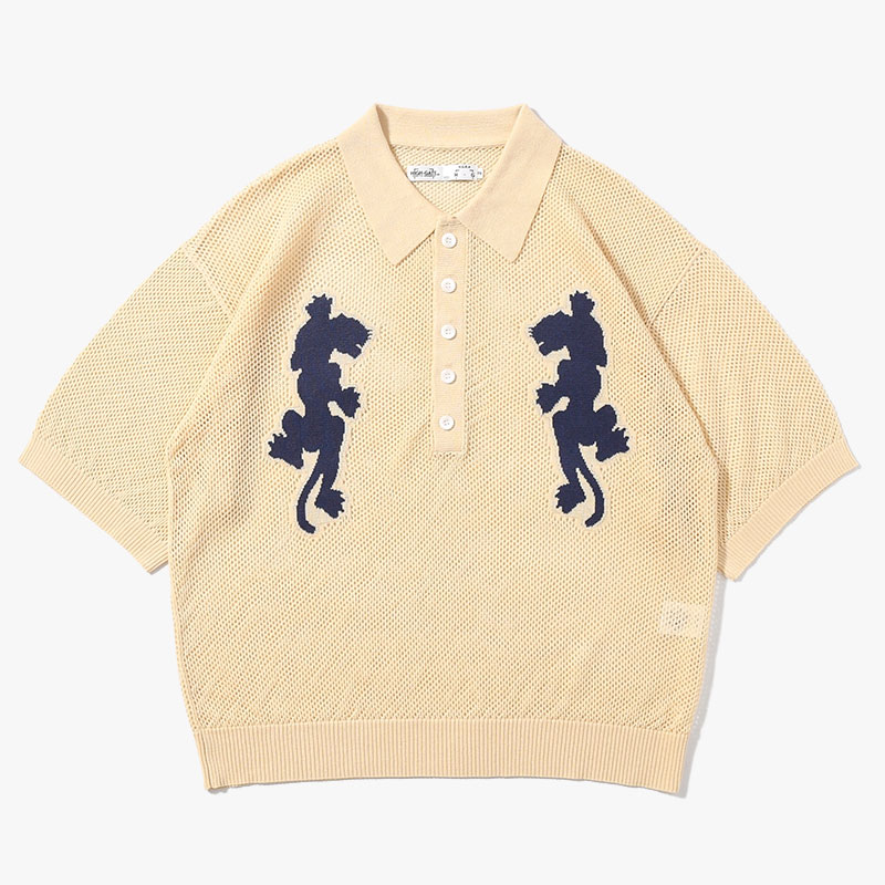 PANTHER MESH KNIT POLO -3.COLOR-(OFF WHITE)