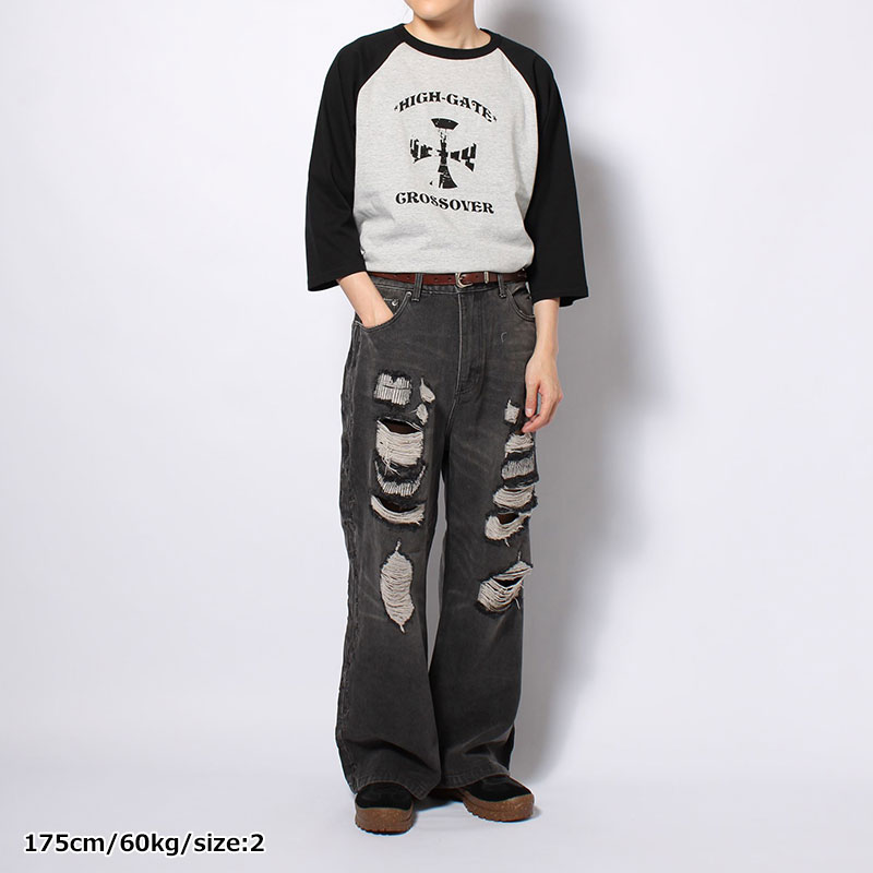 CROSS RAGLAN SLEEVES TEE -2.COLOR-