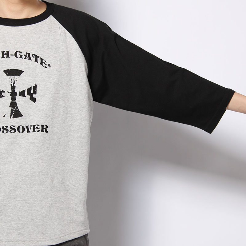 CROSS RAGLAN SLEEVES TEE -2.COLOR-