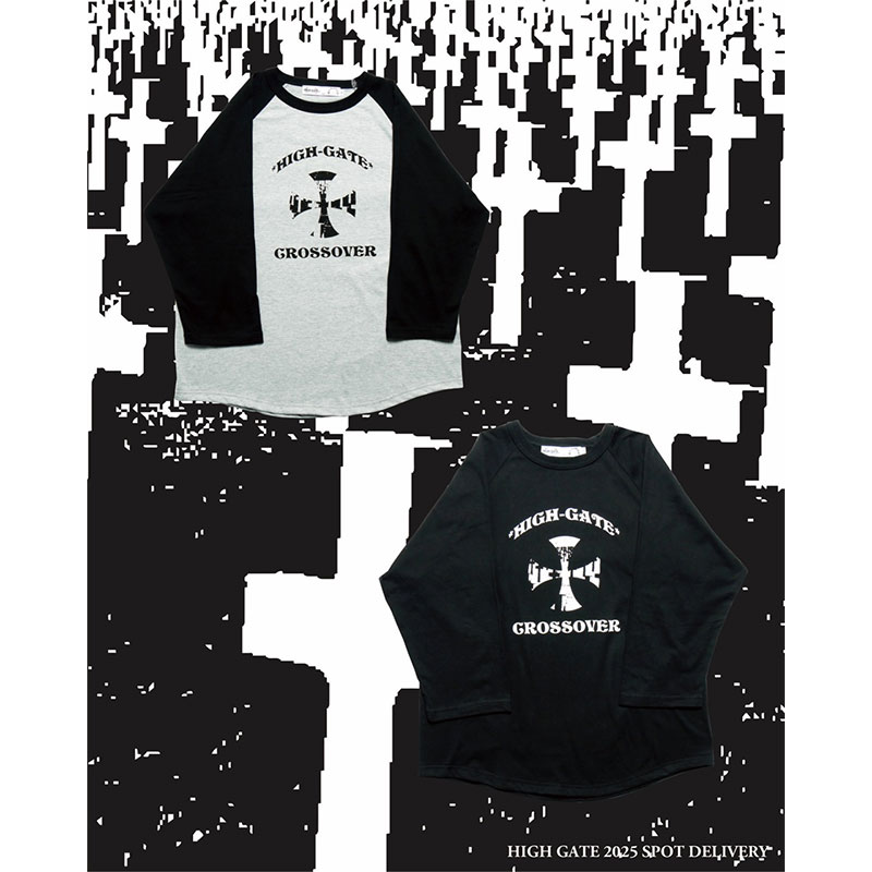 CROSS RAGLAN SLEEVES TEE -2.COLOR-