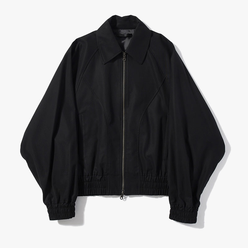 OVER SLEEVE BOMBER JACKET -BLACK-