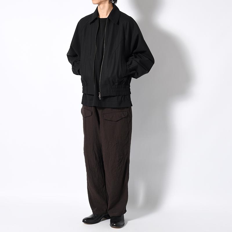 OVER SLEEVE BOMBER JACKET -BLACK-