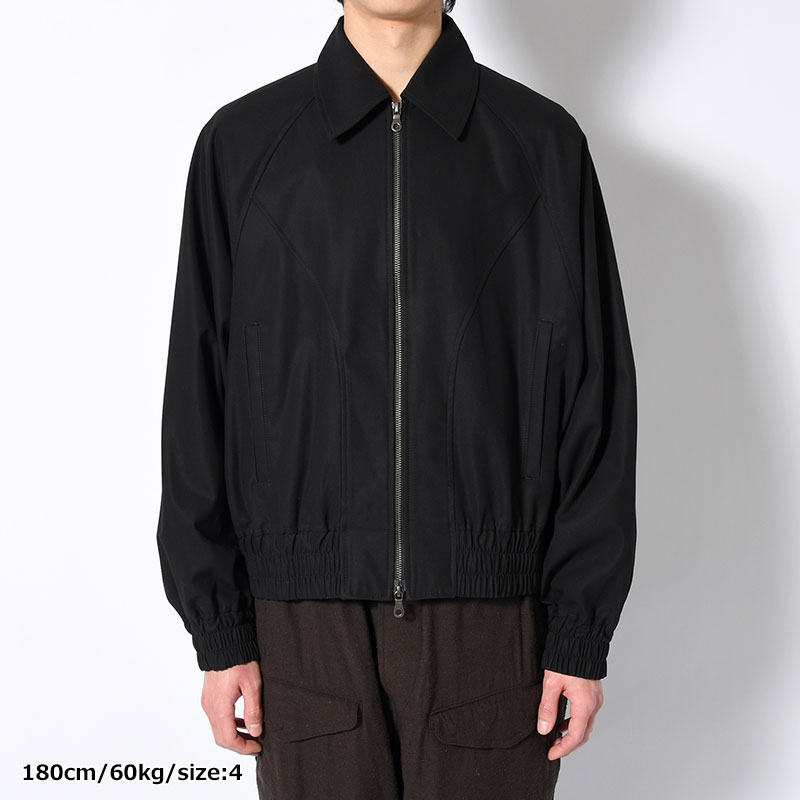 OVER SLEEVE BOMBER JACKET -BLACK-