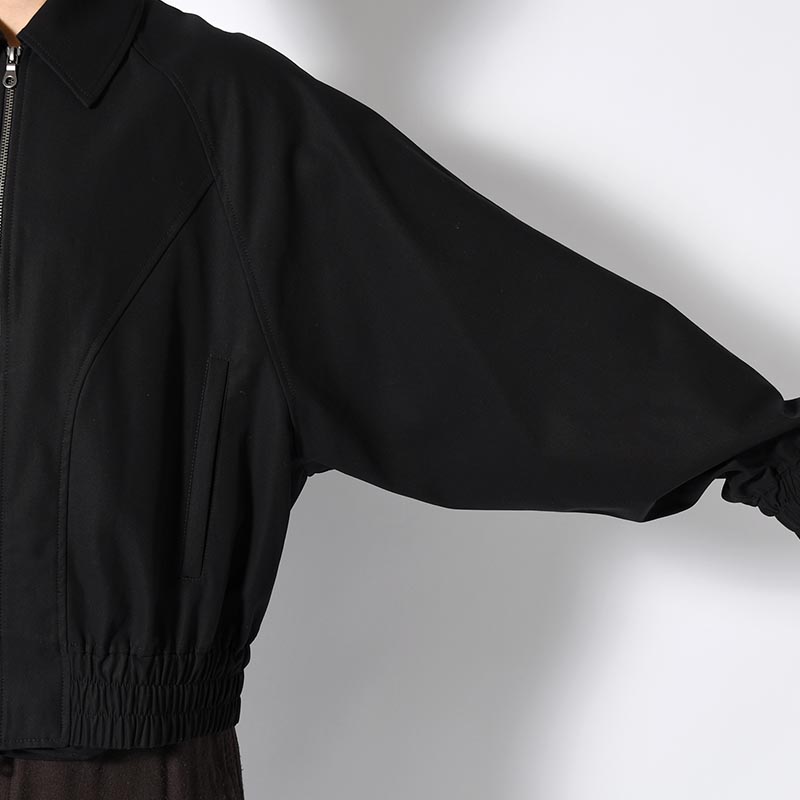 OVER SLEEVE BOMBER JACKET -BLACK-