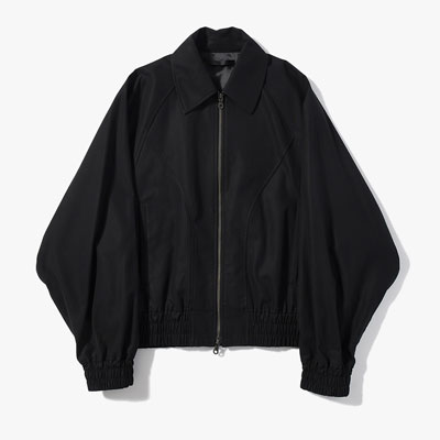 OVER SLEEVE BOMBER JACKET -BLACK-