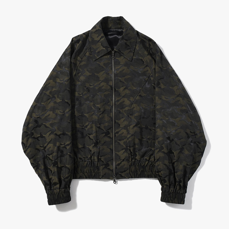 OVER SLEEVE CAMOUFLAGE JACKET -OLIVE-