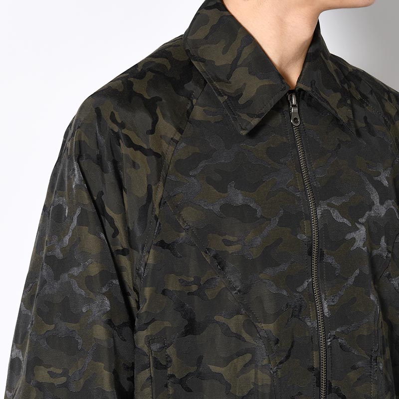 OVER SLEEVE CAMOUFLAGE JACKET -OLIVE-