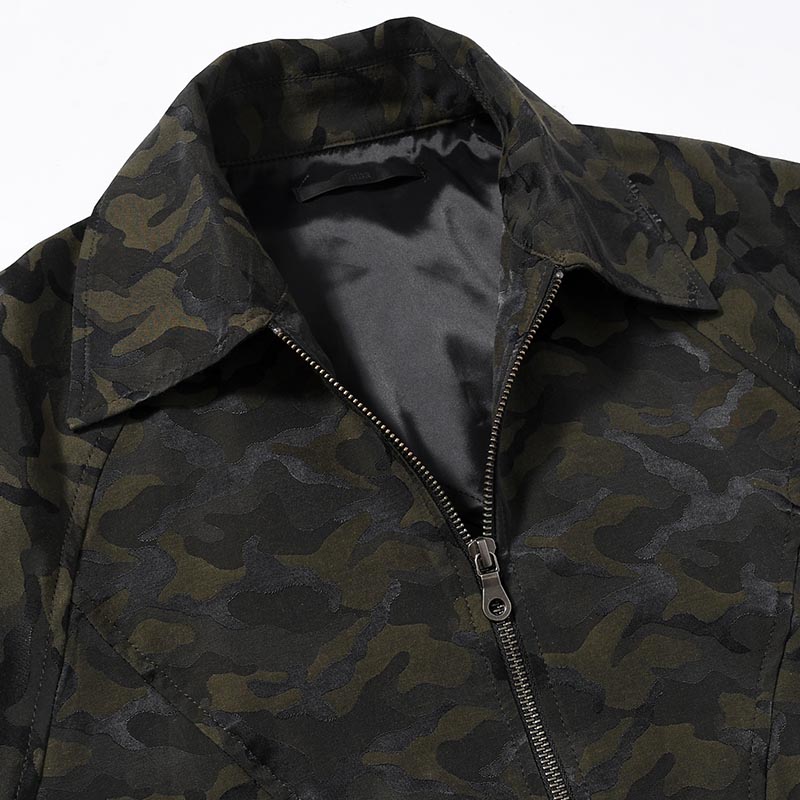 OVER SLEEVE CAMOUFLAGE JACKET -OLIVE-