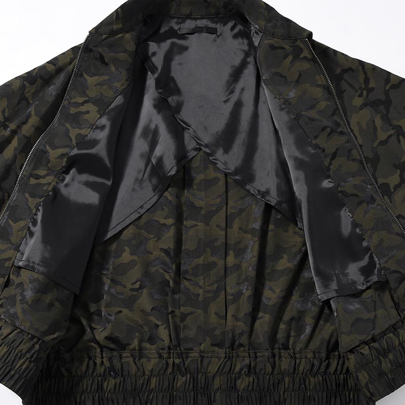 OVER SLEEVE CAMOUFLAGE JACKET -OLIVE-