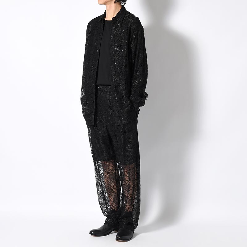 GLITTER LACE L/S SHIRT -BLACK-