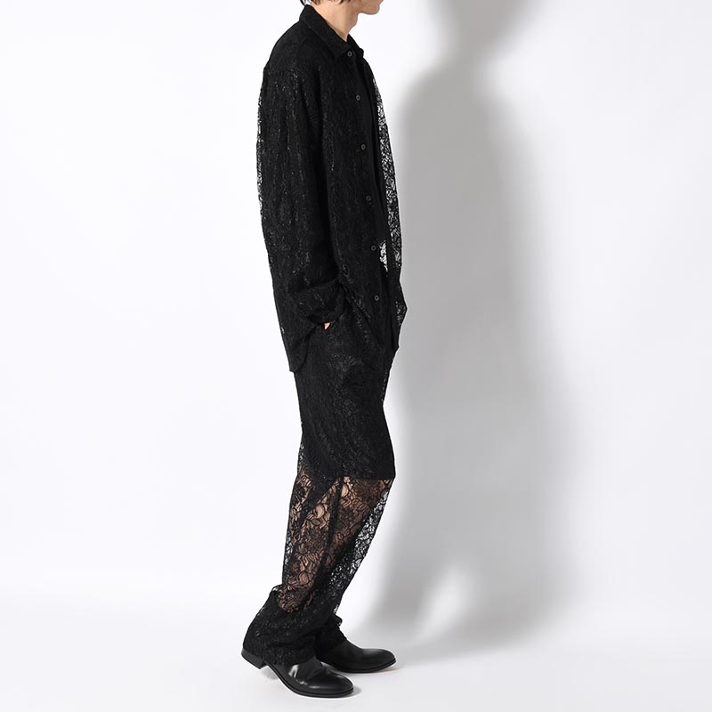 GLITTER LACE L/S SHIRT -BLACK-