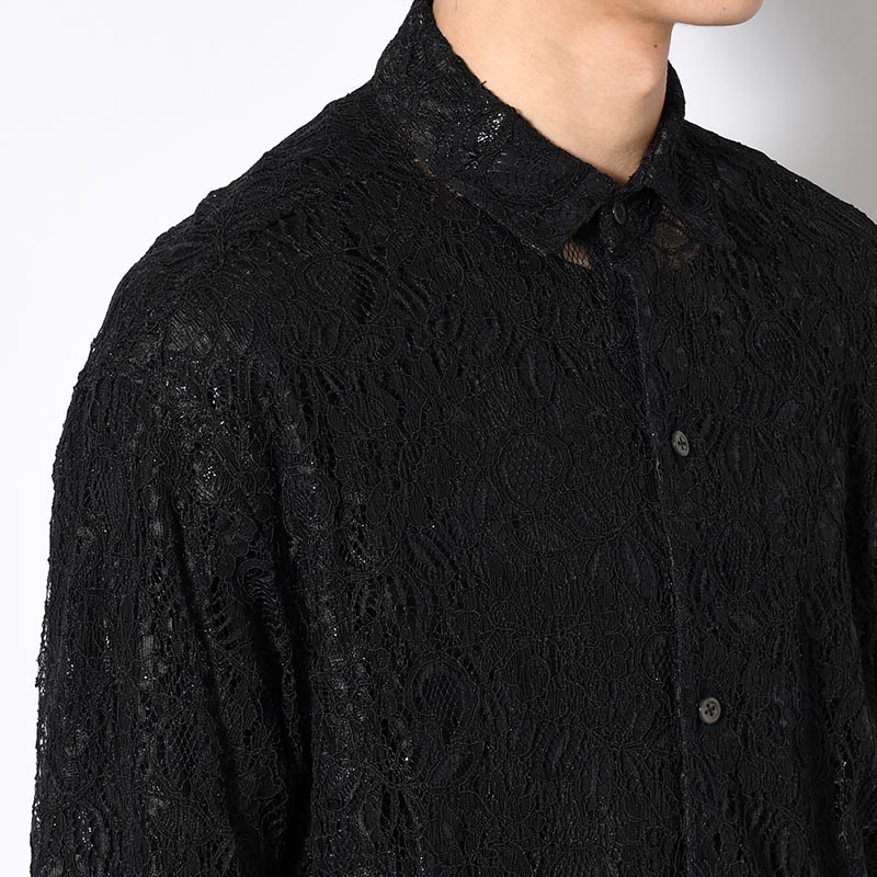 GLITTER LACE L/S SHIRT -BLACK-