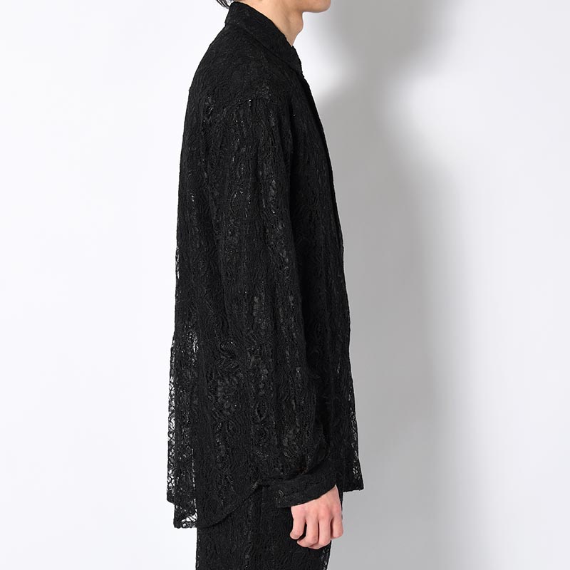 GLITTER LACE L/S SHIRT -BLACK-